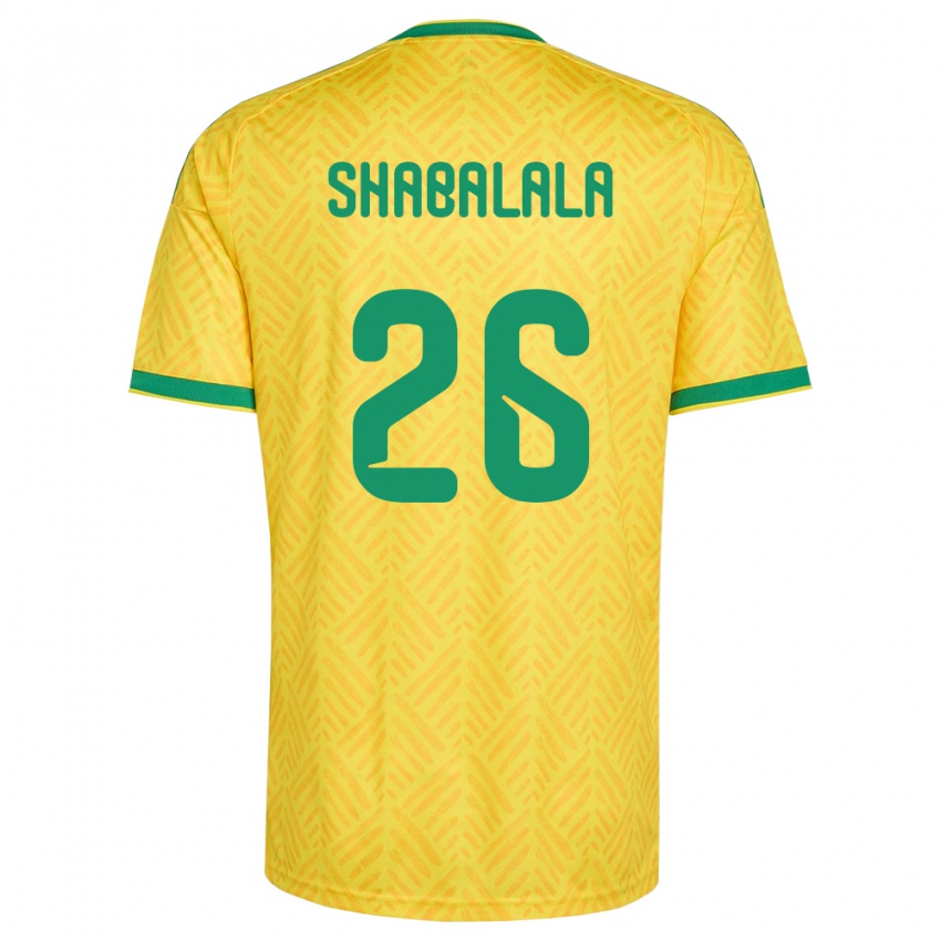 נשים דרום אפריקה Mduduzi Shabalala #26 צהוב ירוק ג'רזי ביתית 26-28 חולצה קצרה