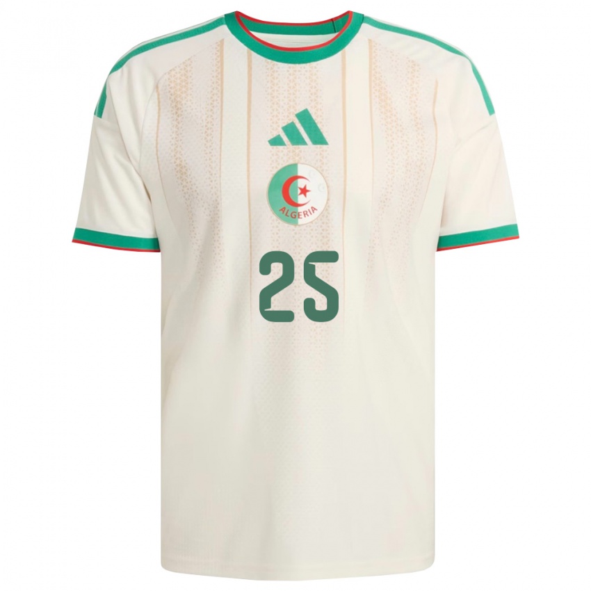 נשים אלג'יריה Djibril Merouani #25 שמנת ירוק אדום ג'רזי ביתית 26-28 חולצה קצרה