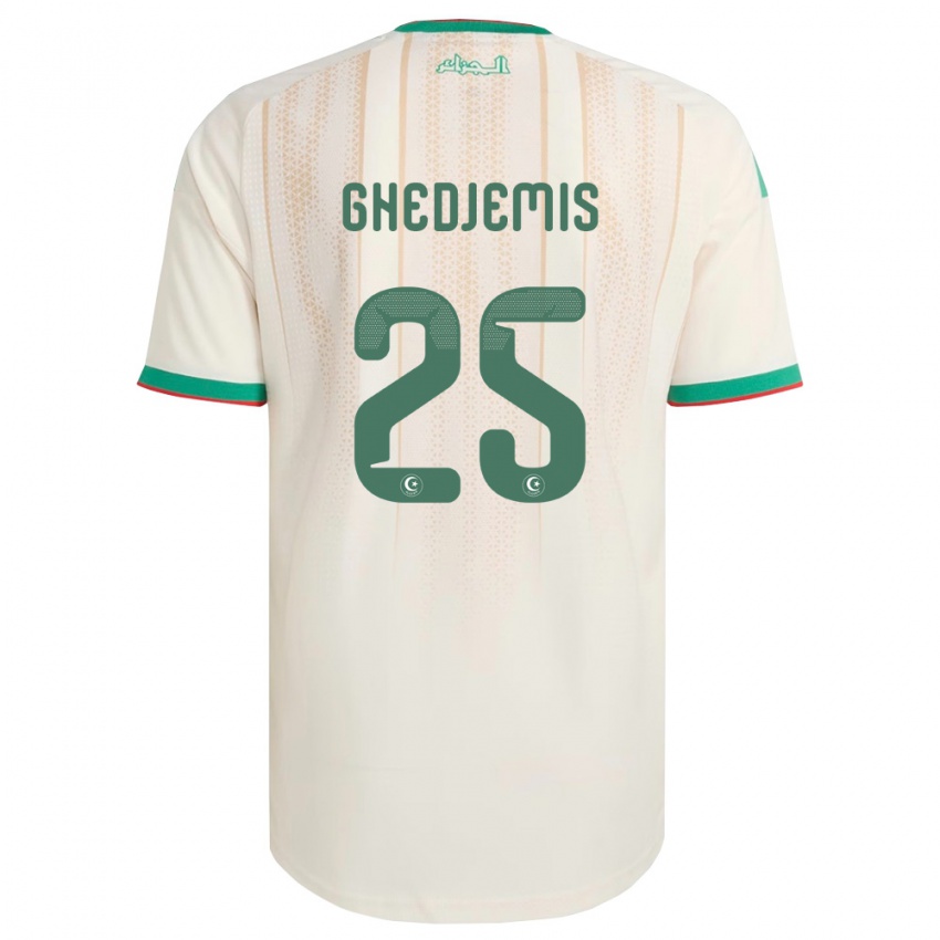 נשים אלג'יריה Farès Ghedjemis #25 שמנת ירוק אדום ג'רזי ביתית 26-28 חולצה קצרה