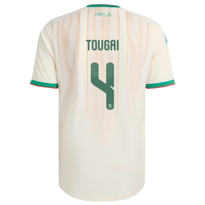 נשים אלג'יריה מוחמד אמין טוגאי #4 שמנת ירוק אדום ג'רזי ביתית 26-28 חולצה קצרה