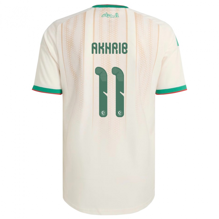 נשים אלג'יריה Lahlou Akhrib #11 שמנת ירוק אדום ג'רזי ביתית 26-28 חולצה קצרה