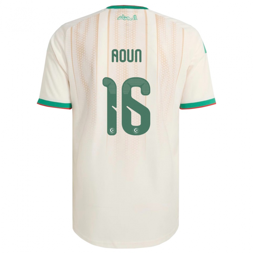 נשים אלג'יריה Abdellah Aoun #16 שמנת ירוק אדום ג'רזי ביתית 26-28 חולצה קצרה