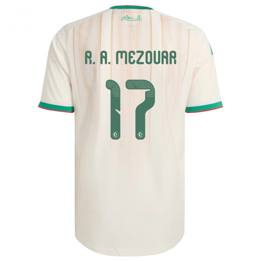 נשים אלג'יריה Reda Abdelhamid Mezouar #17 שמנת ירוק אדום ג'רזי ביתית 26-28 חולצה קצרה