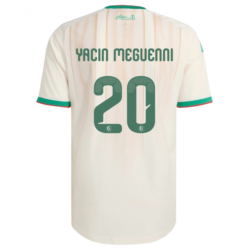 נשים אלג'יריה Mohamed Yacin Meguenni #20 שמנת ירוק אדום ג'רזי ביתית 26-28 חולצה קצרה