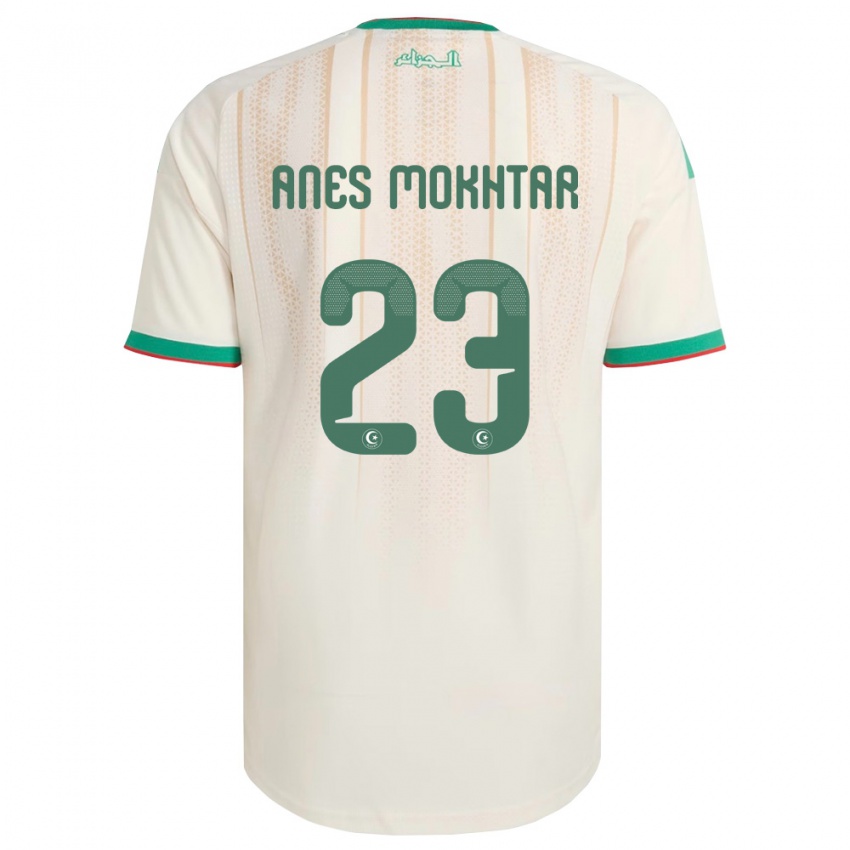 נשים אלג'יריה Mohamed Anes Mokhtar #23 שמנת ירוק אדום ג'רזי ביתית 26-28 חולצה קצרה