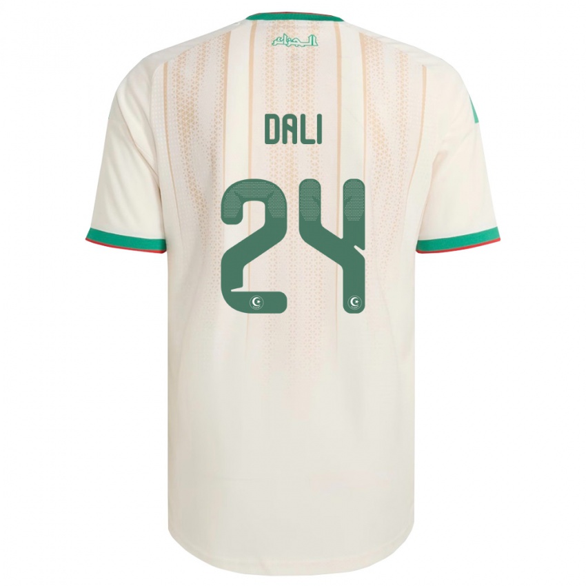 נשים אלג'יריה Rayene Dali #24 שמנת ירוק אדום ג'רזי ביתית 26-28 חולצה קצרה