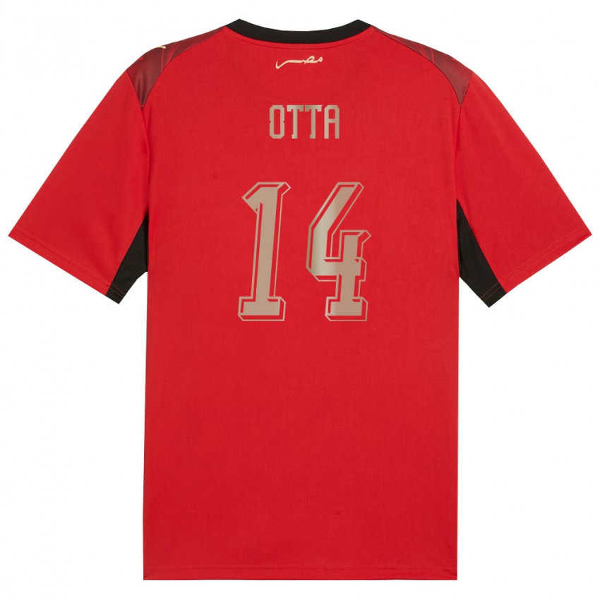 נשים מצרים Otta #14 אדום שחור זהב ג'רזי ביתית 26-28 חולצה קצרה