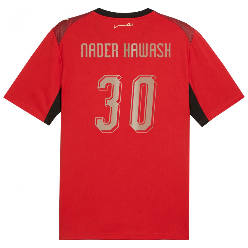 נשים מצרים Ahmed Nader Hawash #30 אדום שחור זהב ג'רזי ביתית 26-28 חולצה קצרה