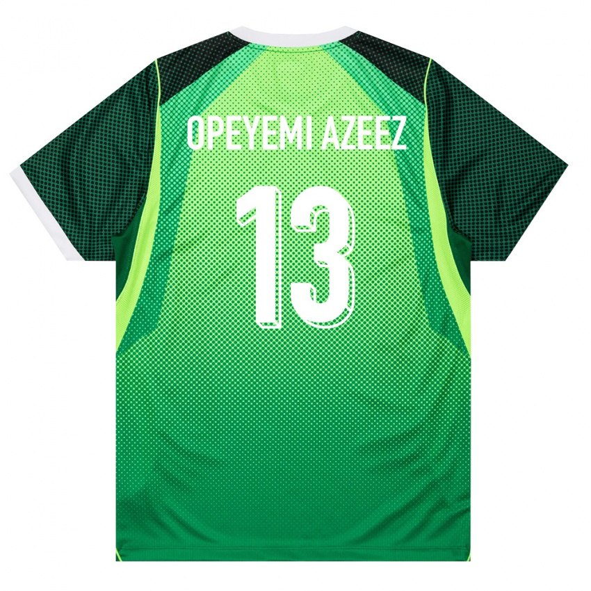 נשים ניגריה Jubril Opeyemi Azeez #13 ירוק לבן ג'רזי ביתית 26-28 חולצה קצרה
