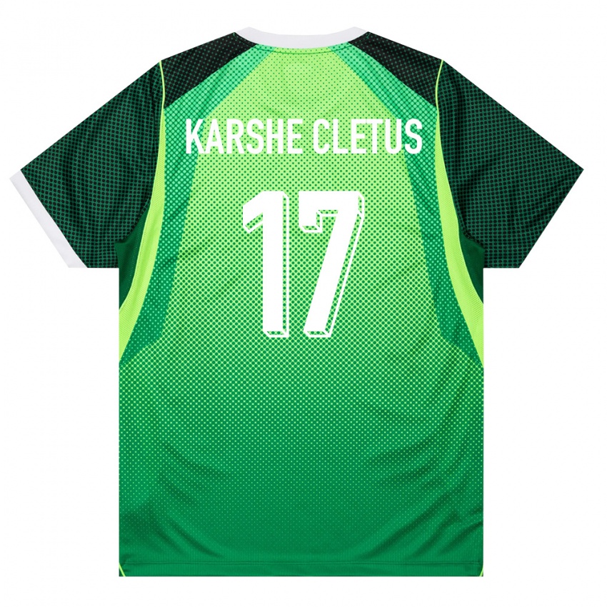נשים ניגריה Simon Karshe Cletus #17 ירוק לבן ג'רזי ביתית 26-28 חולצה קצרה