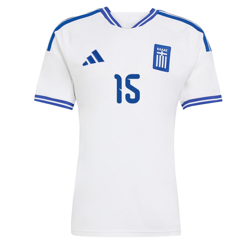 נשים יוון טקסיארכיס פילון #15 לבן כחול ג'רזי ביתית 26-28 חולצה קצרה