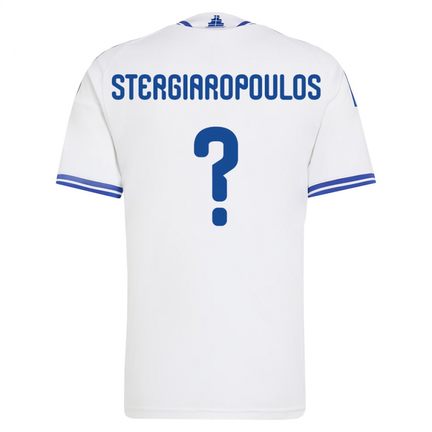 נשים יוון Sotiris Stergiaropoulos #0 לבן כחול ג'רזי ביתית 26-28 חולצה קצרה