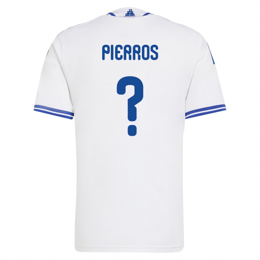 נשים יוון Petros Pierros #0 לבן כחול ג'רזי ביתית 26-28 חולצה קצרה