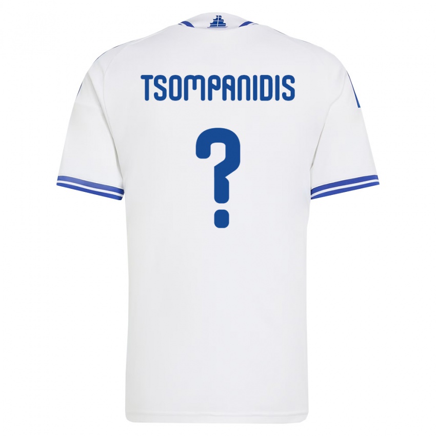 נשים יוון Alexandros Tsompanidis #0 לבן כחול ג'רזי ביתית 26-28 חולצה קצרה
