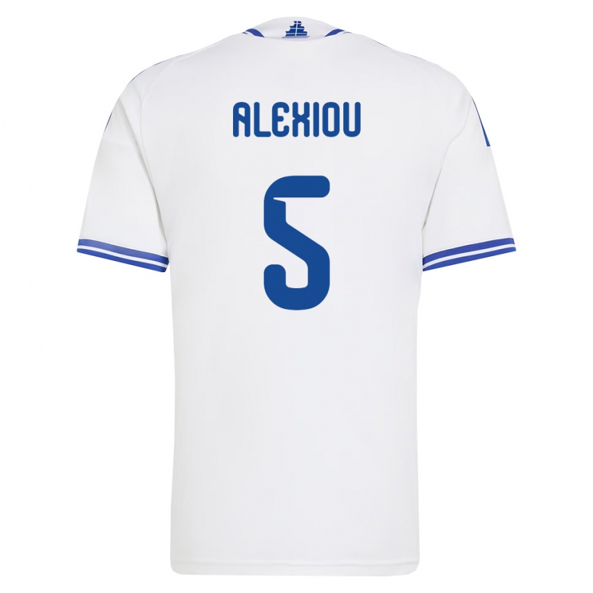 נשים יוון כריסטוס אלקסיו #5 לבן כחול ג'רזי ביתית 26-28 חולצה קצרה