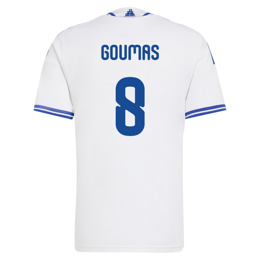 נשים יוון קונסטנטינוס גומאס #8 לבן כחול ג'רזי ביתית 26-28 חולצה קצרה