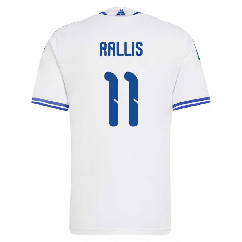 נשים יוון דימיטריס ראליס #11 לבן כחול ג'רזי ביתית 26-28 חולצה קצרה