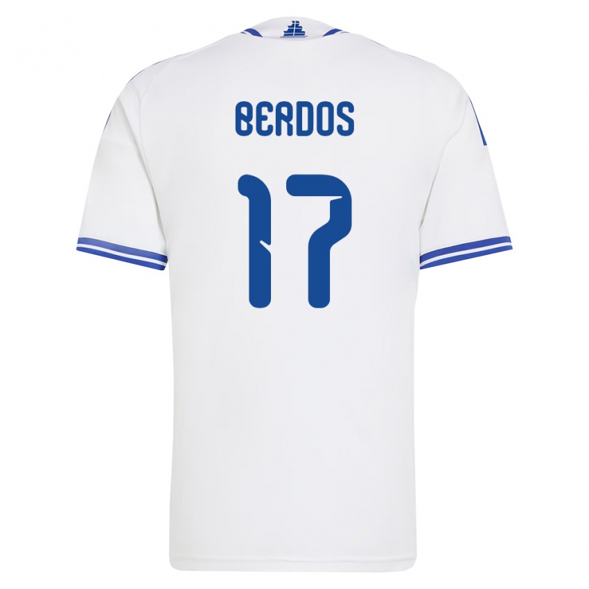 נשים יוון דימיטריוס ברדוס #17 לבן כחול ג'רזי ביתית 26-28 חולצה קצרה