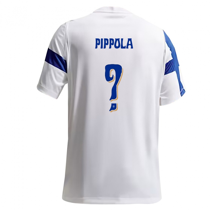 נשים פינלנד Tuomas Pippola #0 לבן כחול ג'רזי ביתית 26-28 חולצה קצרה