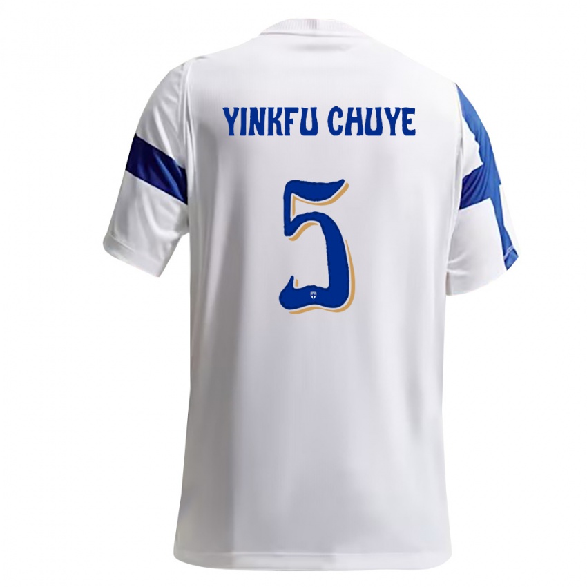 נשים פינלנד Miguel Yinkfu Chuye #5 לבן כחול ג'רזי ביתית 26-28 חולצה קצרה