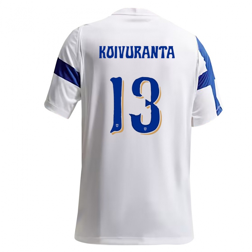 נשים פינלנד Toivo Koivuranta #13 לבן כחול ג'רזי ביתית 26-28 חולצה קצרה