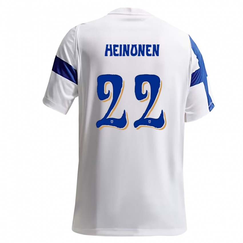 נשים פינלנד Otto Heinonen #22 לבן כחול ג'רזי ביתית 26-28 חולצה קצרה