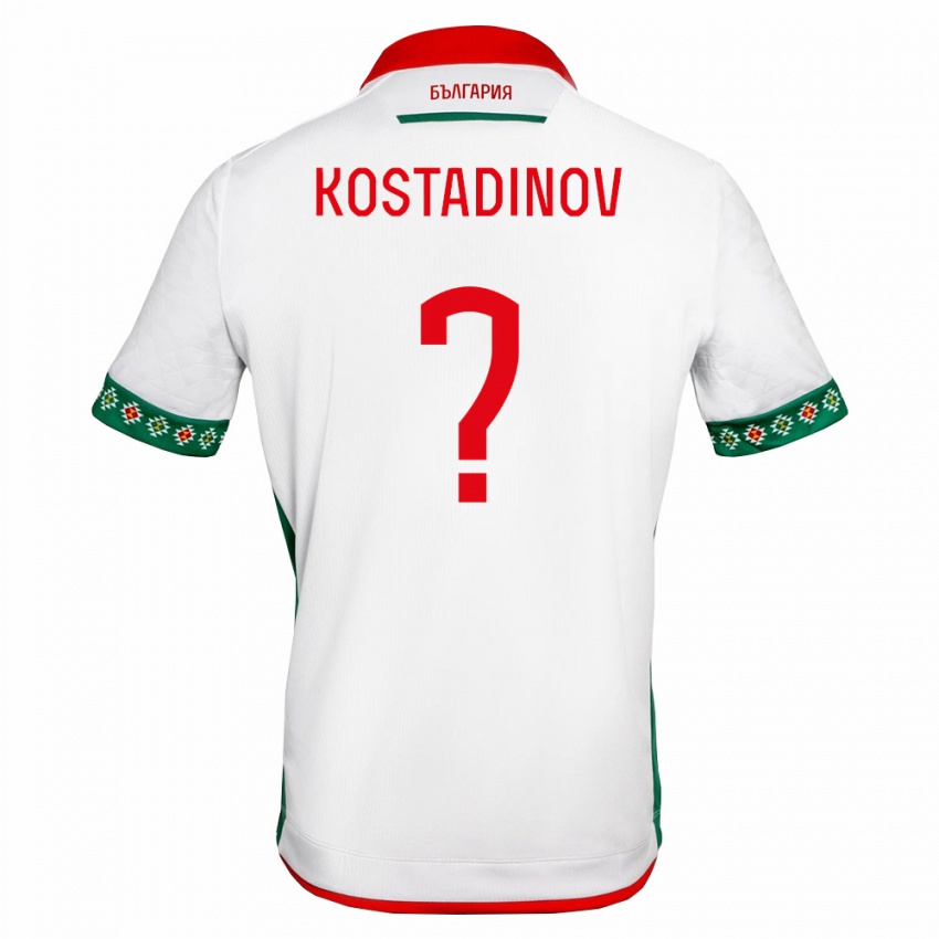 נשים בולגריה Kiril Kostadinov #0 לבן ירוק אדום ג'רזי ביתית 26-28 חולצה קצרה
