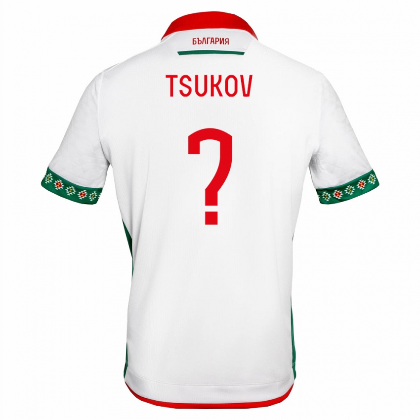 נשים בולגריה Dimitar Tsukov #0 לבן ירוק אדום ג'רזי ביתית 26-28 חולצה קצרה