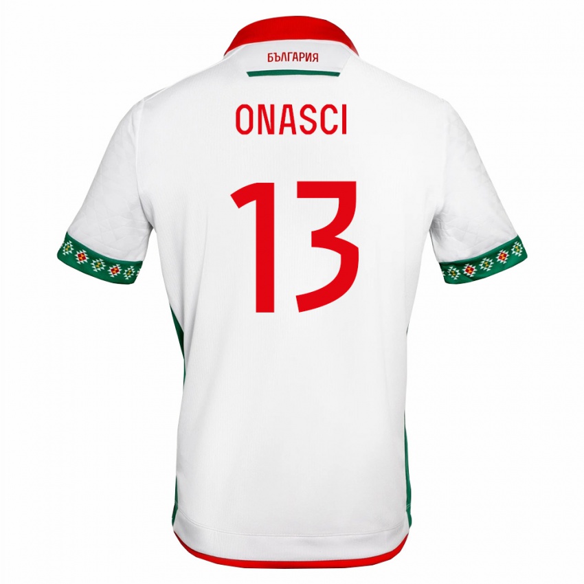 נשים בולגריה Kubrat Onasci #13 לבן ירוק אדום ג'רזי ביתית 26-28 חולצה קצרה