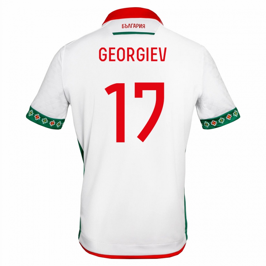 נשים בולגריה Yastiyan Georgiev #17 לבן ירוק אדום ג'רזי ביתית 26-28 חולצה קצרה