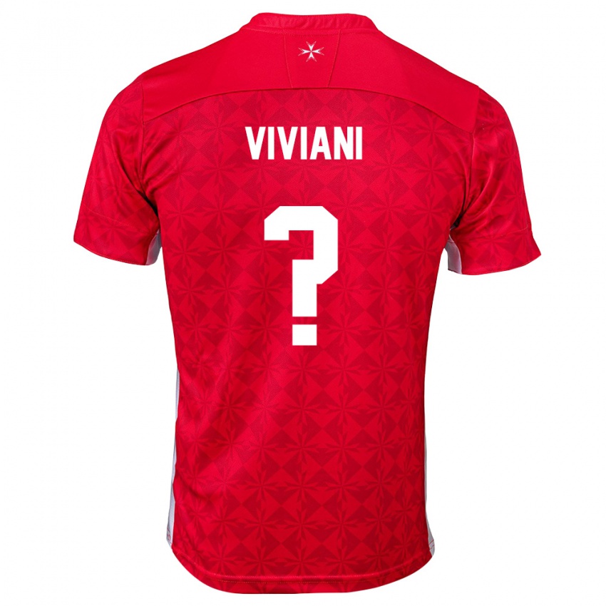 נשים מלטה Tristan Viviani #0 אדום לבן ג'רזי ביתית 26-28 חולצה קצרה