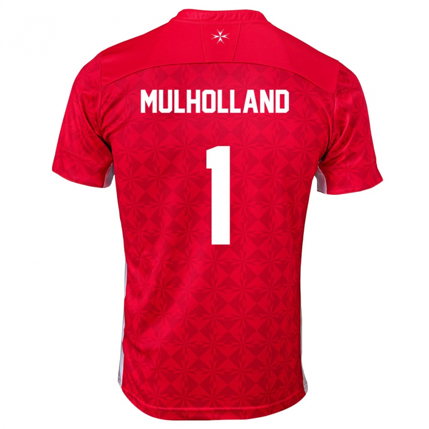 נשים מלטה Noah Mulholland #1 אדום לבן ג'רזי ביתית 26-28 חולצה קצרה