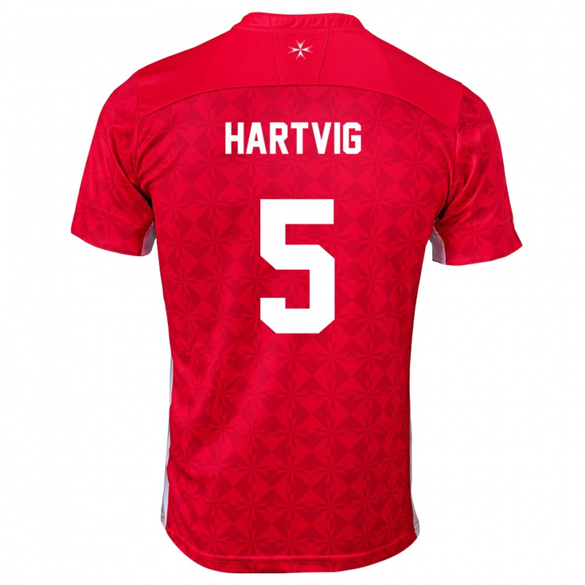 נשים מלטה Zachary Hartvig #5 אדום לבן ג'רזי ביתית 26-28 חולצה קצרה