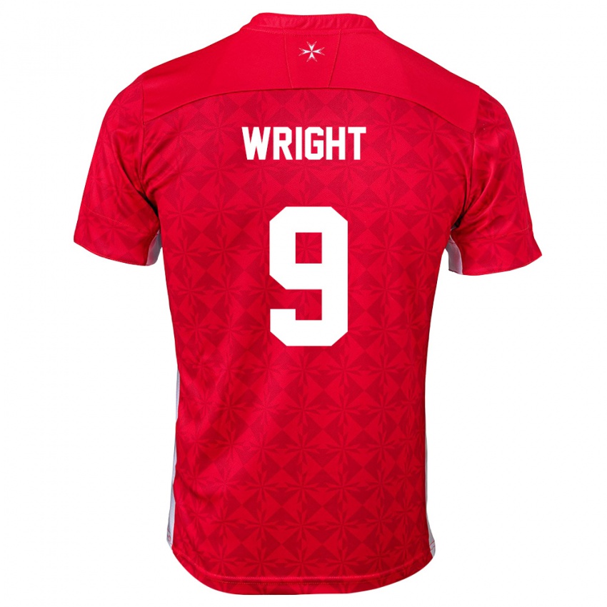 נשים מלטה Lukas Wright #9 אדום לבן ג'רזי ביתית 26-28 חולצה קצרה