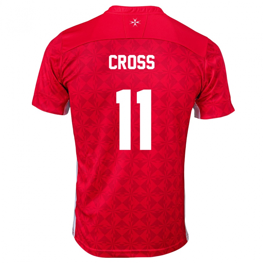 נשים מלטה Nathan Cross #11 אדום לבן ג'רזי ביתית 26-28 חולצה קצרה
