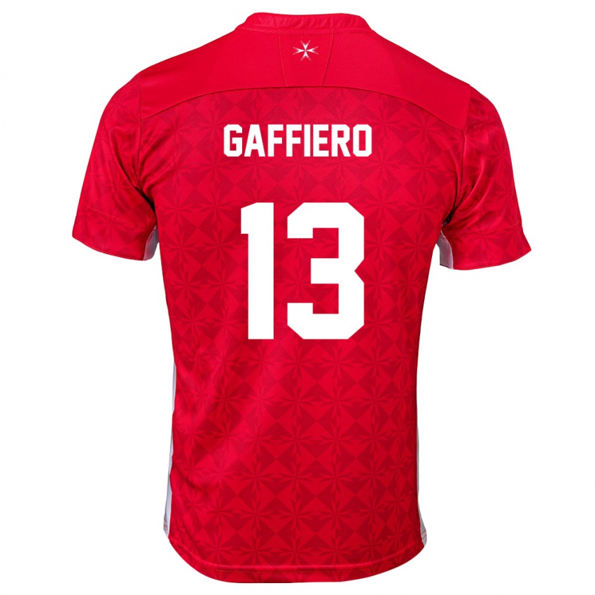 נשים מלטה Jerome Gaffiero #13 אדום לבן ג'רזי ביתית 26-28 חולצה קצרה