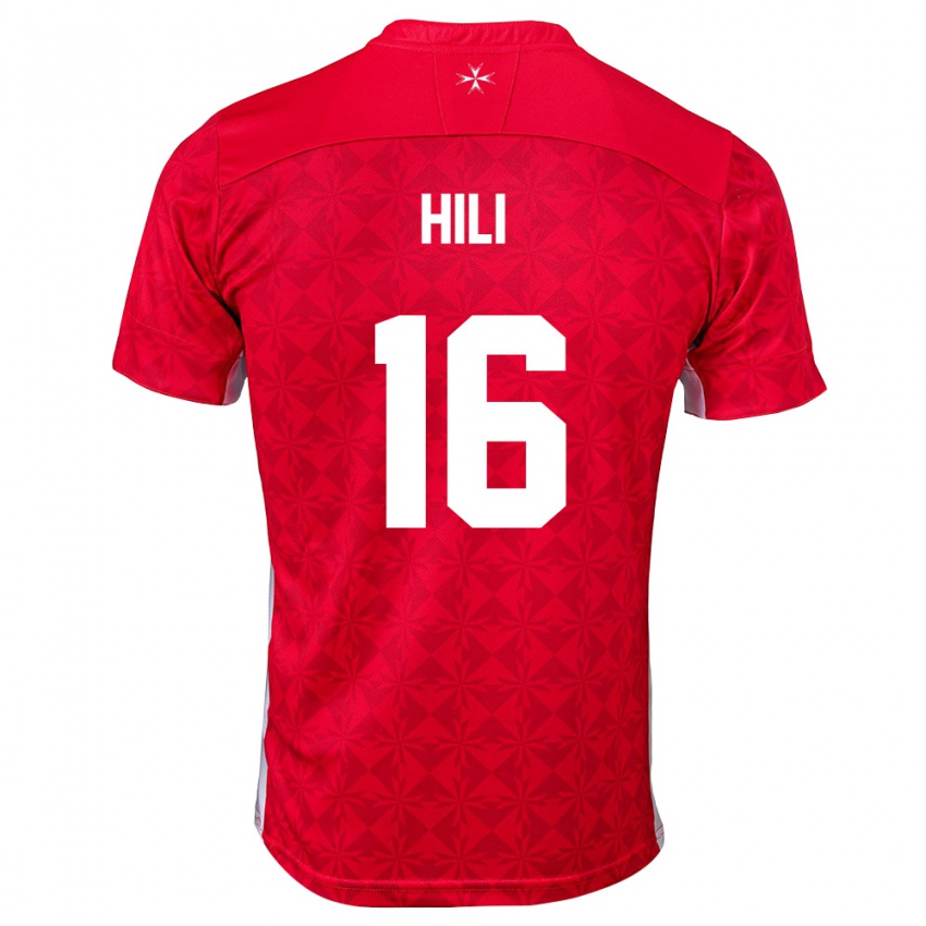 נשים מלטה Kayden Hili #16 אדום לבן ג'רזי ביתית 26-28 חולצה קצרה