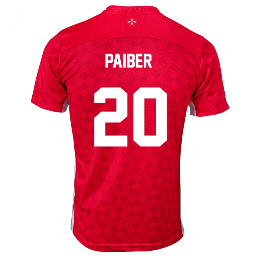 נשים מלטה Brandon Paiber #20 אדום לבן ג'רזי ביתית 26-28 חולצה קצרה