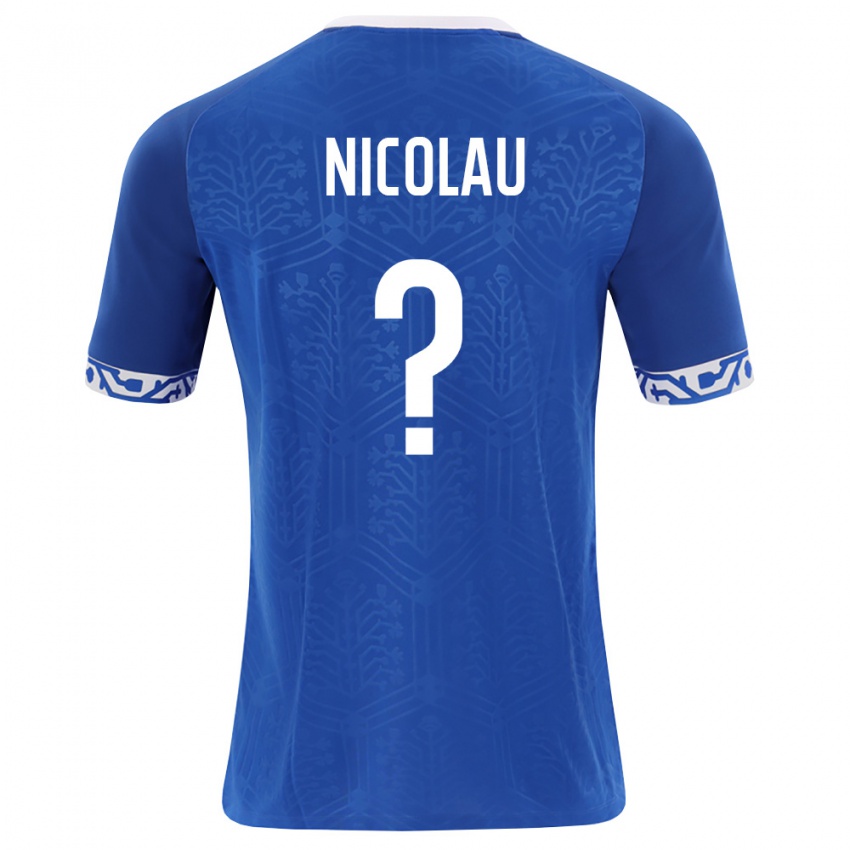 נשים מולדובה Alexandru Nicolau #0 כחול מלכותי לבן ג'רזי ביתית 26-28 חולצה קצרה