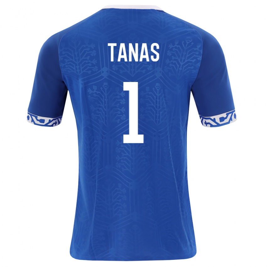 נשים מולדובה Gabriel Tanas #1 כחול מלכותי לבן ג'רזי ביתית 26-28 חולצה קצרה