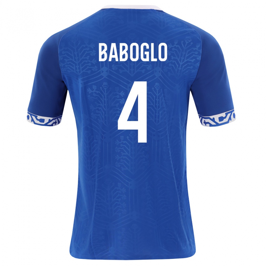 נשים מולדובה Vladyslav Baboglo #4 כחול מלכותי לבן ג'רזי ביתית 26-28 חולצה קצרה