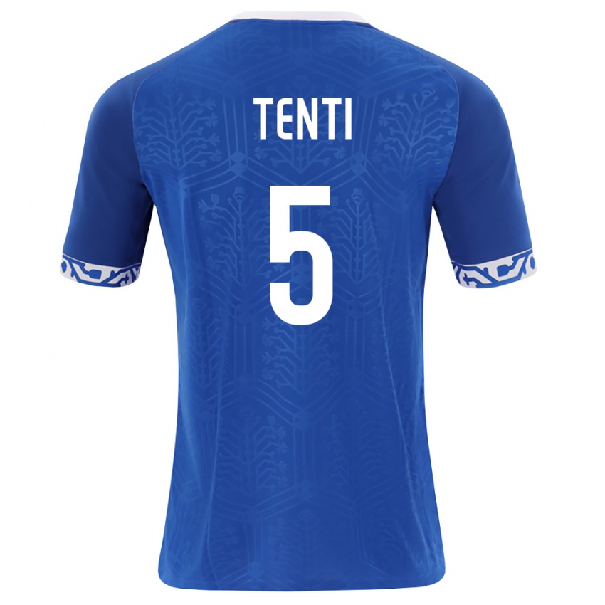 נשים מולדובה Vlad Tenti #5 כחול מלכותי לבן ג'רזי ביתית 26-28 חולצה קצרה