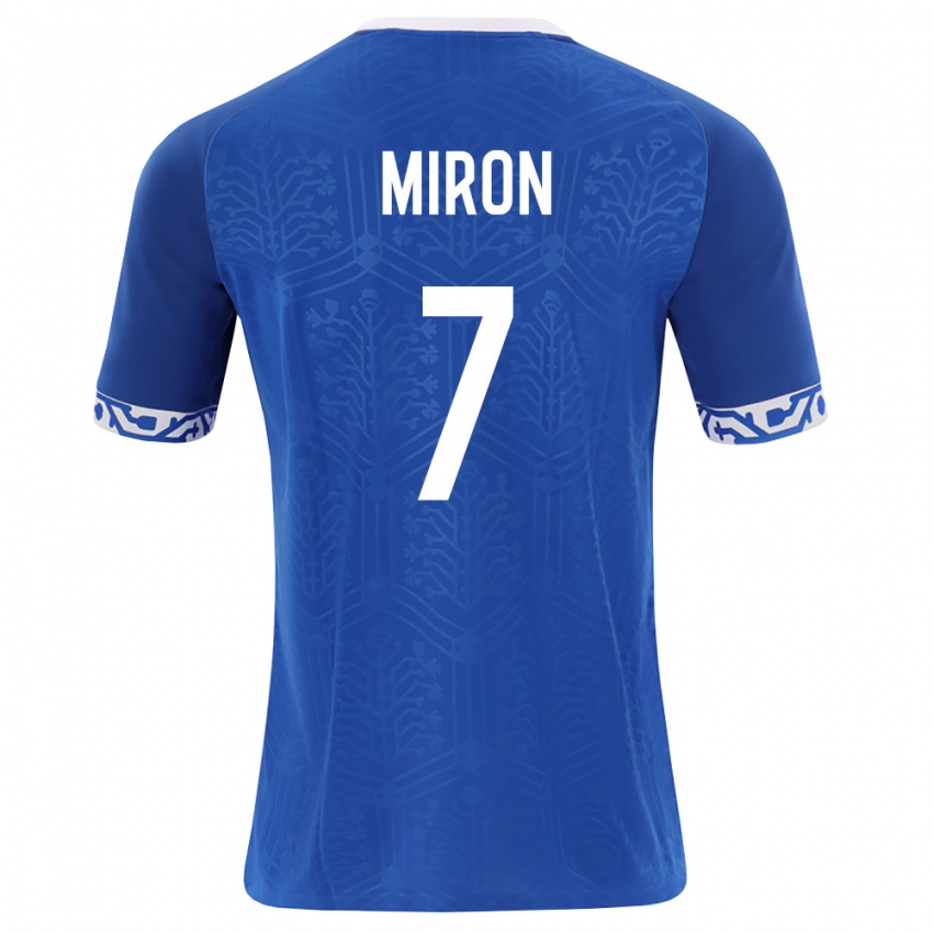 נשים מולדובה Gheorghe Miron #7 כחול מלכותי לבן ג'רזי ביתית 26-28 חולצה קצרה