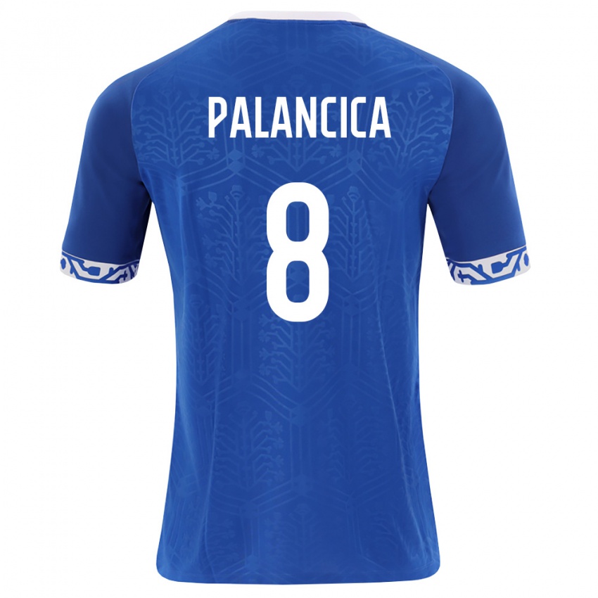 נשים מולדובה Cristian Palancica #8 כחול מלכותי לבן ג'רזי ביתית 26-28 חולצה קצרה