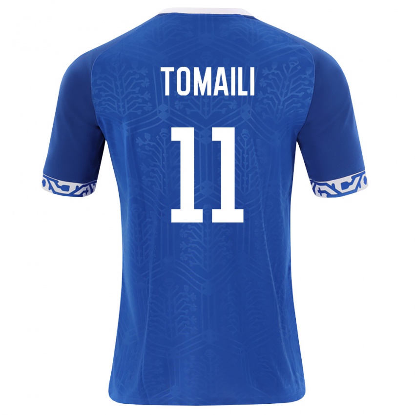 נשים מולדובה Serghei Tomaili #11 כחול מלכותי לבן ג'רזי ביתית 26-28 חולצה קצרה