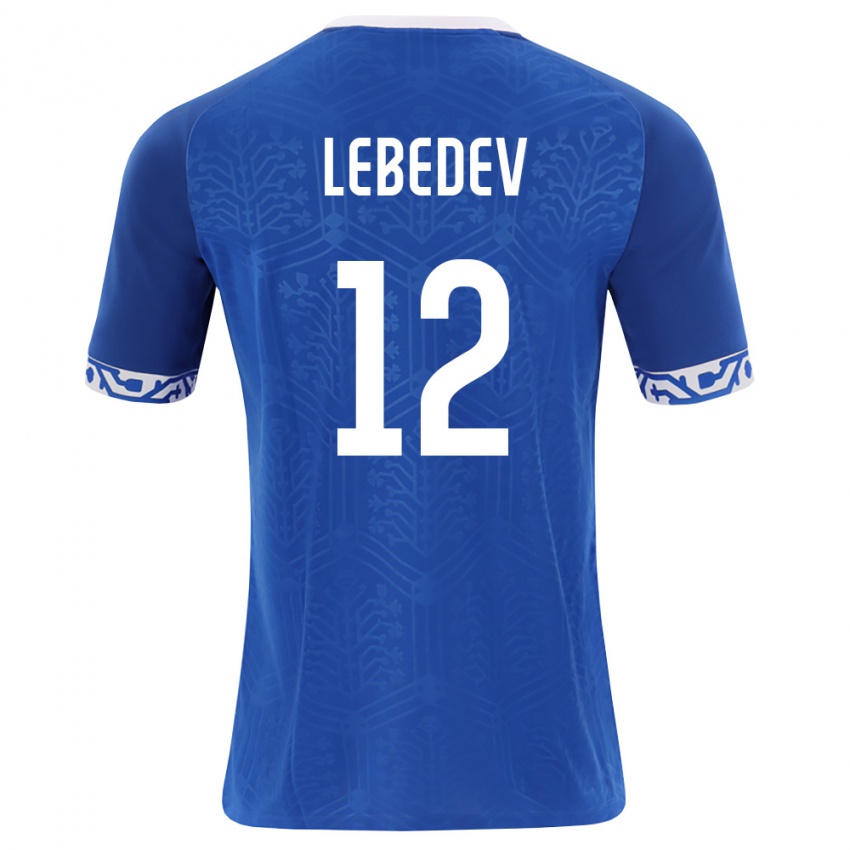 נשים מולדובה Nichita Lebedev #12 כחול מלכותי לבן ג'רזי ביתית 26-28 חולצה קצרה