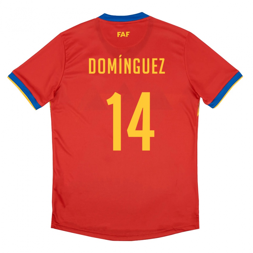 נשים אנדורה Iván Domínguez #14 אדום כחול צהוב ג'רזי ביתית 26-28 חולצה קצרה