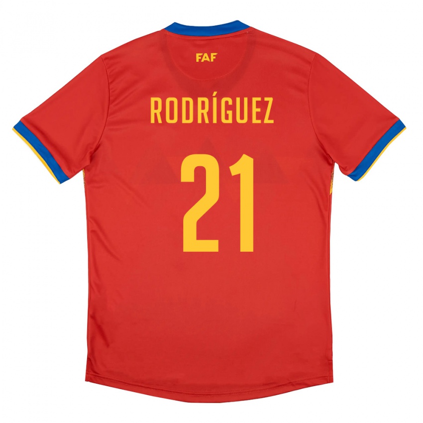 נשים אנדורה Marc Rodríguez #21 אדום כחול צהוב ג'רזי ביתית 26-28 חולצה קצרה
