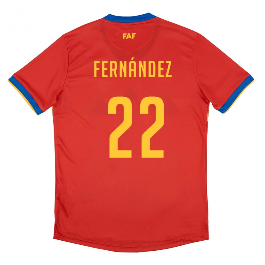 נשים אנדורה Lucas Fernández #22 אדום כחול צהוב ג'רזי ביתית 26-28 חולצה קצרה