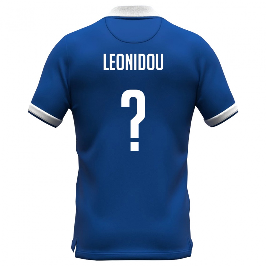נשים קפריסין Leonidas Leonidou #0 כחול מלכותי לבן ג'רזי ביתית 26-28 חולצה קצרה
